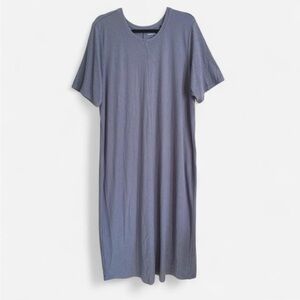 Universal Standard Blue Gray Midi T Shirt Dress, Size Large (22/24)